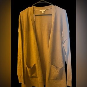 Camel colored cardigan.